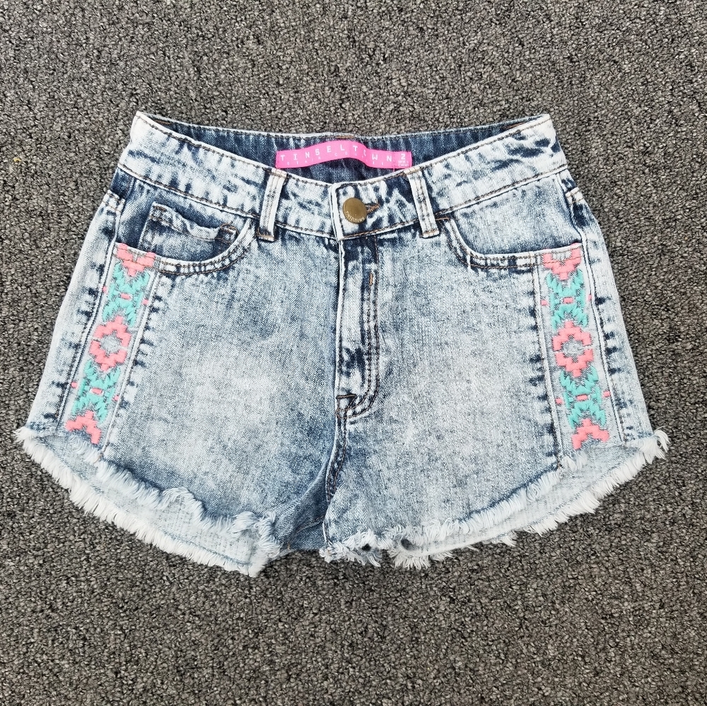 Acid Wash Denim Shorts